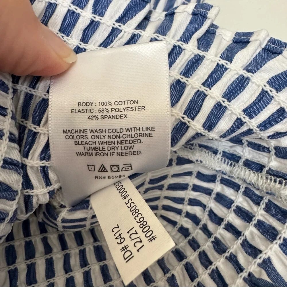 Express Striped Ruched Crop Top - Picture 6 of 6